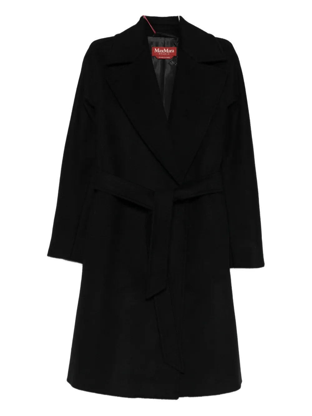 

Пальто с поясом Max Mara, черный