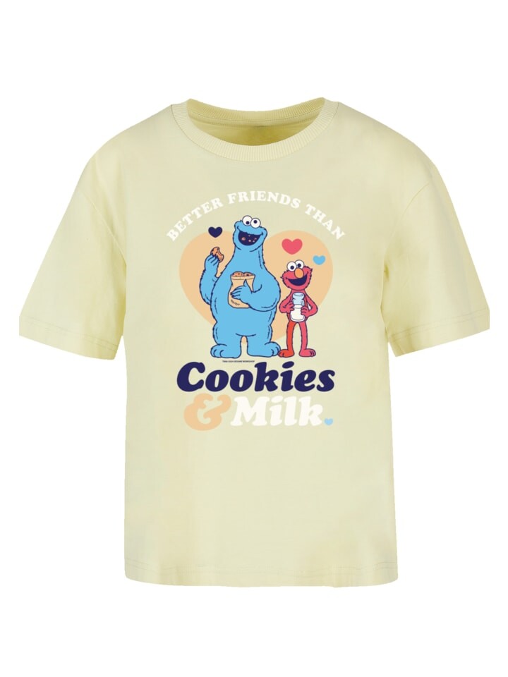 

Футболка F4NT4STIC Ladies Everyday Tee Sesamstraße Cookies & Milk, цвет softyellow