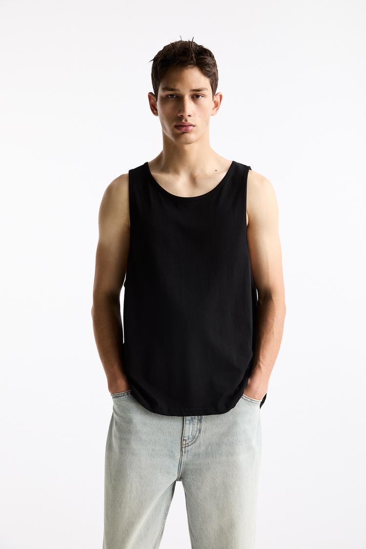 

Базовый жилет-топ Pull And Bear, черный