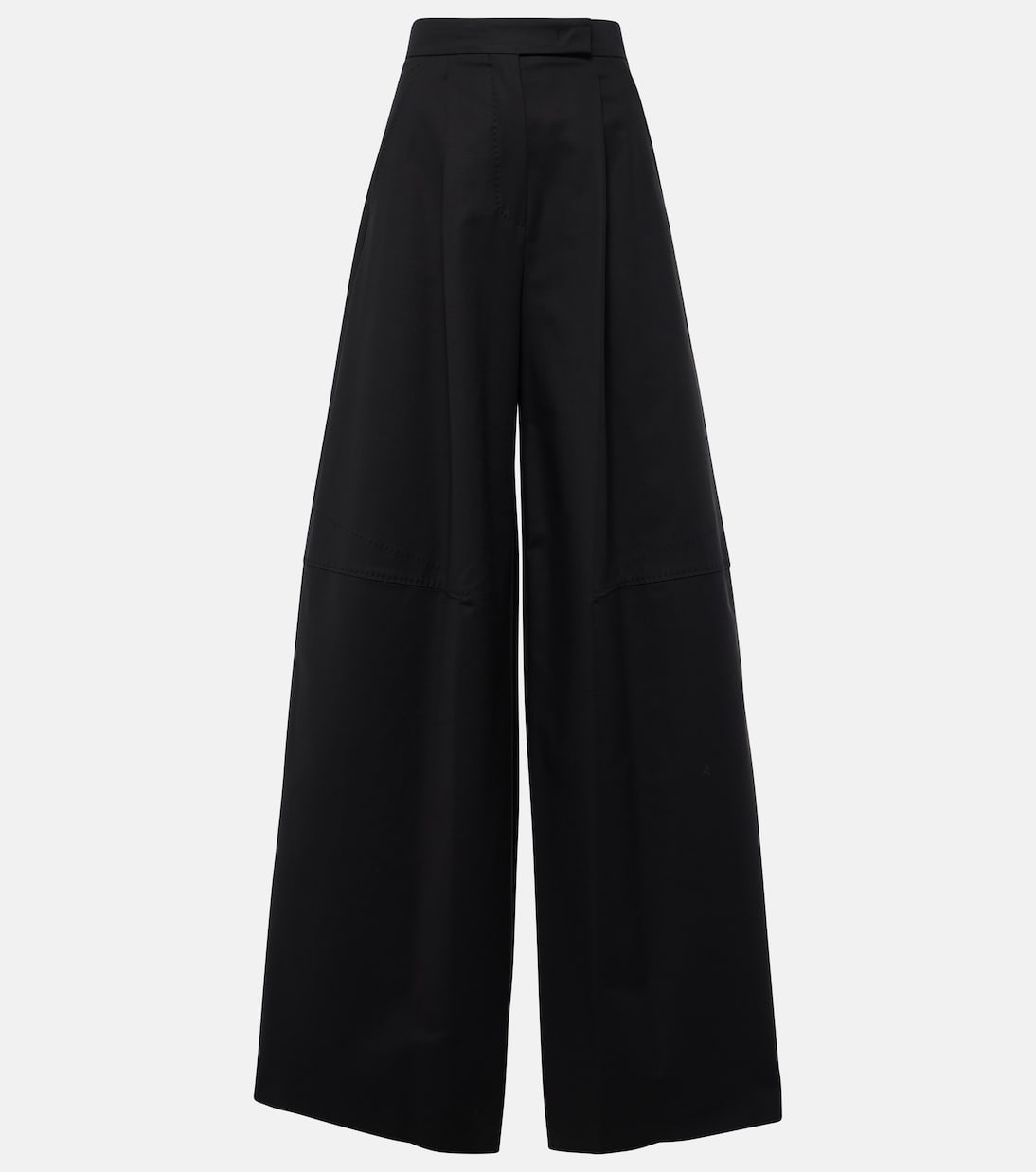 

Широкие брюки из хлопка со складками Max Mara, Nero
