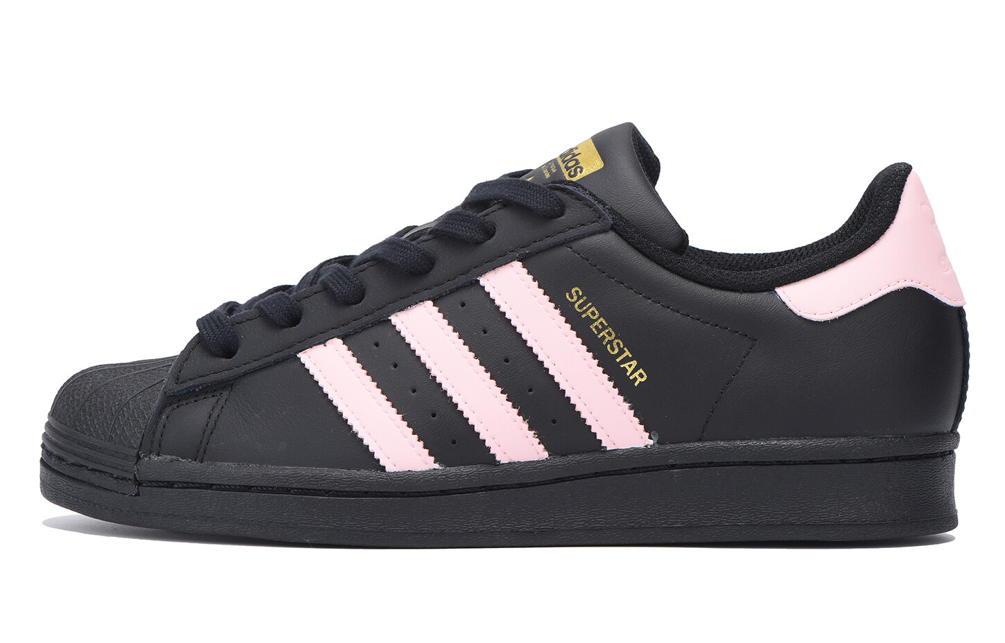 Детские кроссовки для скейтбординга Superstar GS Low-top, черные/розовые Adidas Originals, черный/розовый — фото 2