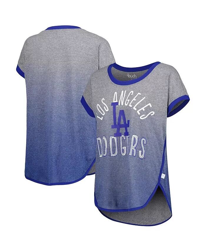

Женская серая футболка без рукавов Royal Los Angeles Dodgers Home Run Tri-Blend Touch