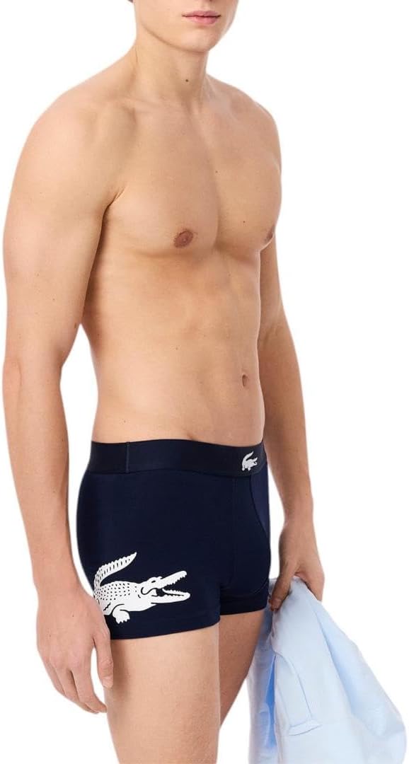 Трусы-боксеры Lacoste, комплект из трех пар, хлопок джерси, Navy Blue/White/Dove Grey — фото 3