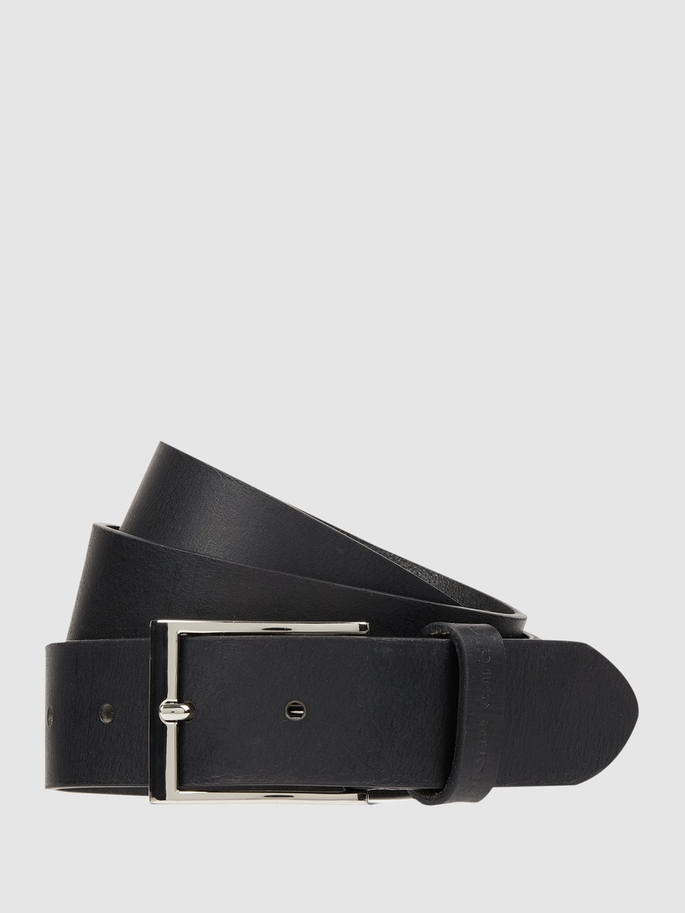 

Кожаный ремень с пряжкой Pierre Cardin, черный