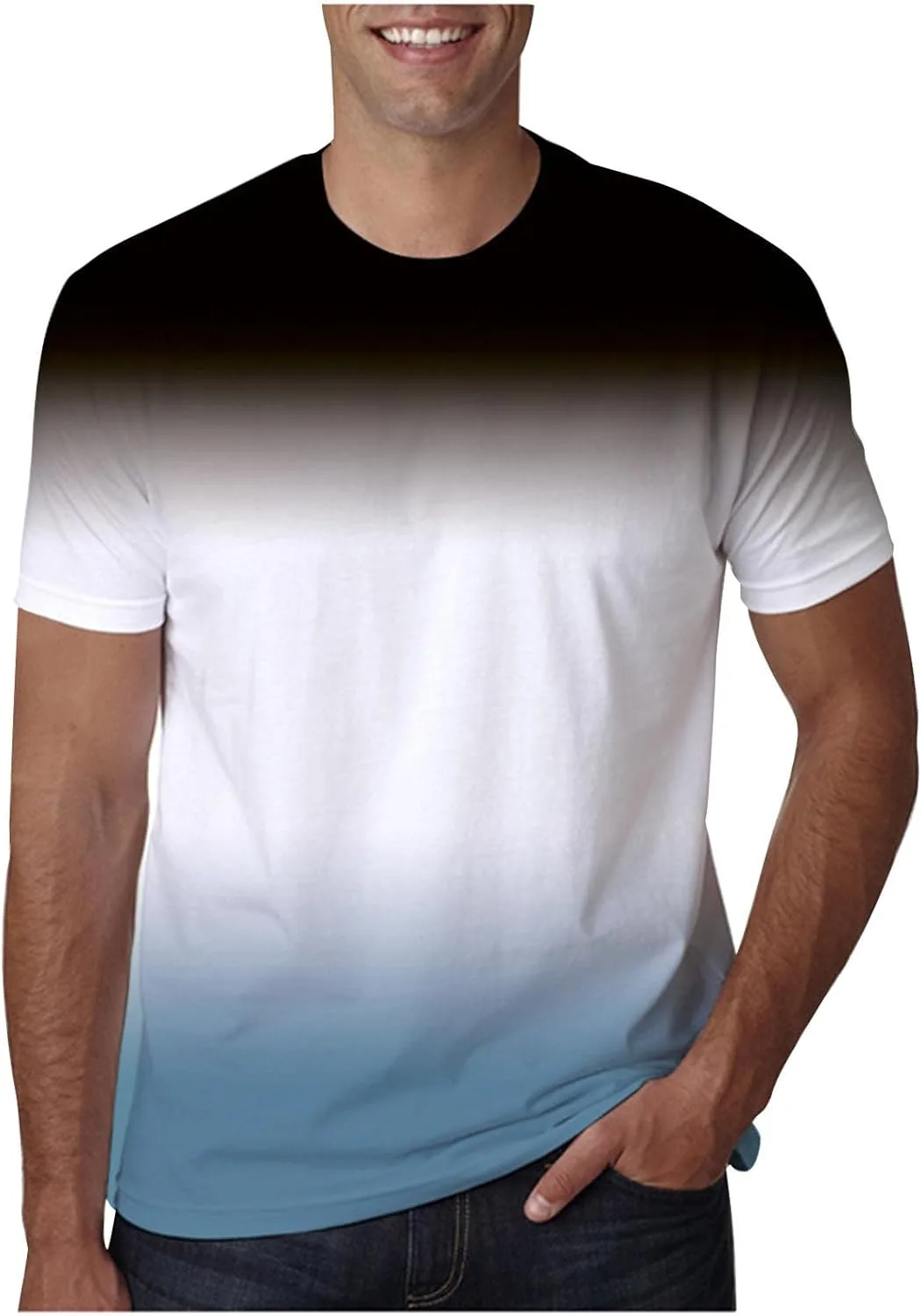 

Мужская футболка Ombre Color с коротким рукавом и свободным кроем