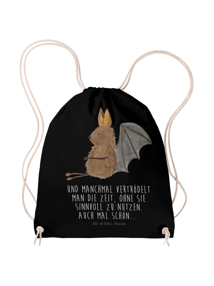 

Mr. & Mrs. Panda Сумка на завязках с изображением летучей мыши и надписью, черного цвета