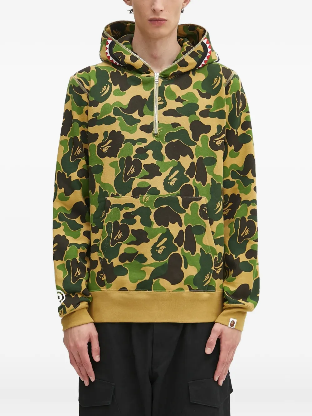 

Худи на молнии с камуфляжным принтом A BATHING APE, зеленый