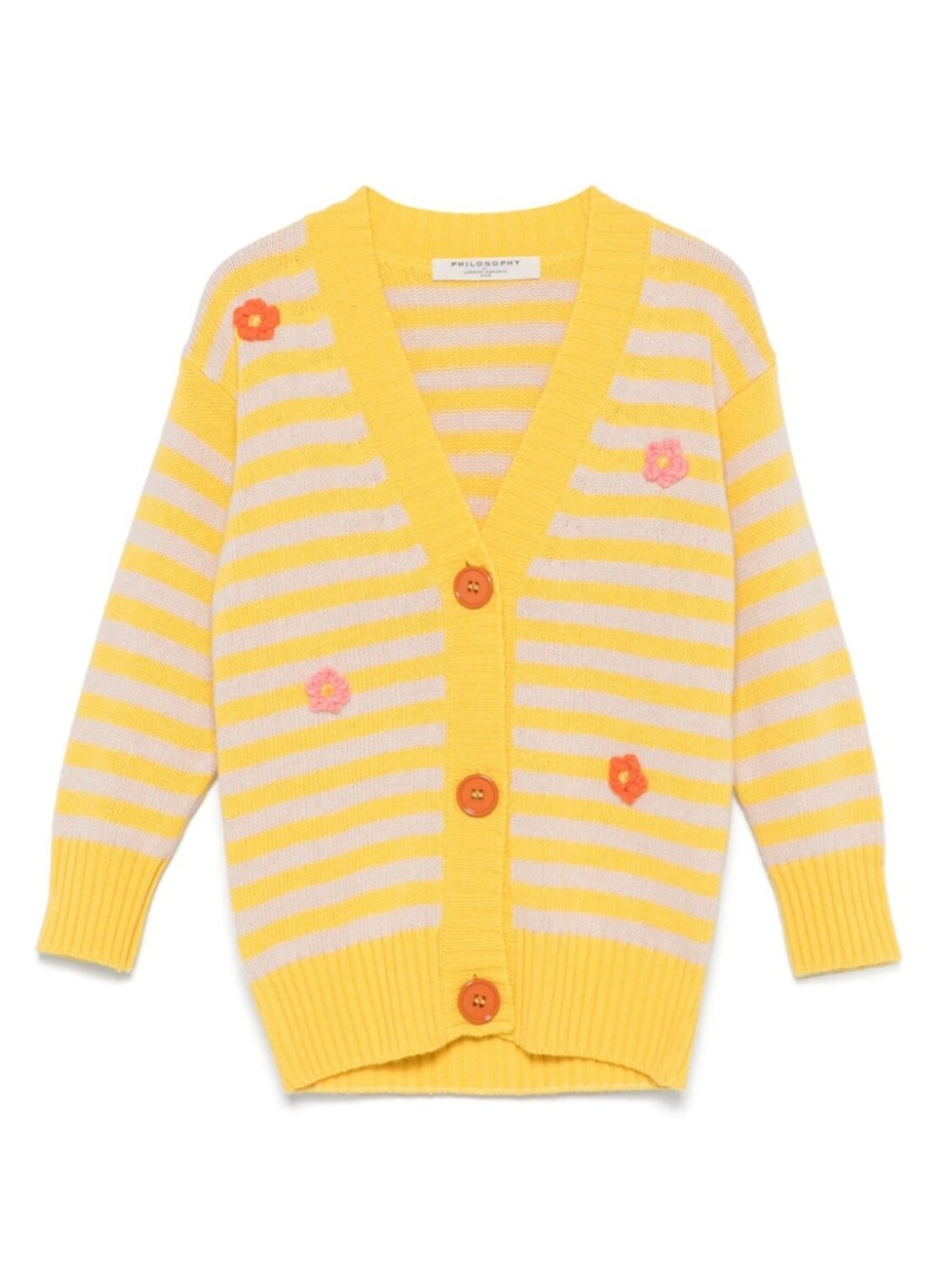 

Philosophy Di Lorenzo Serafini Kids кардиган с цветочной аппликацией, желтый