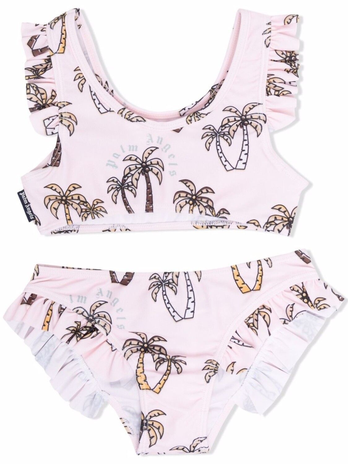 

Бикини с оборками и принтом Palm Angels Kids, розовый