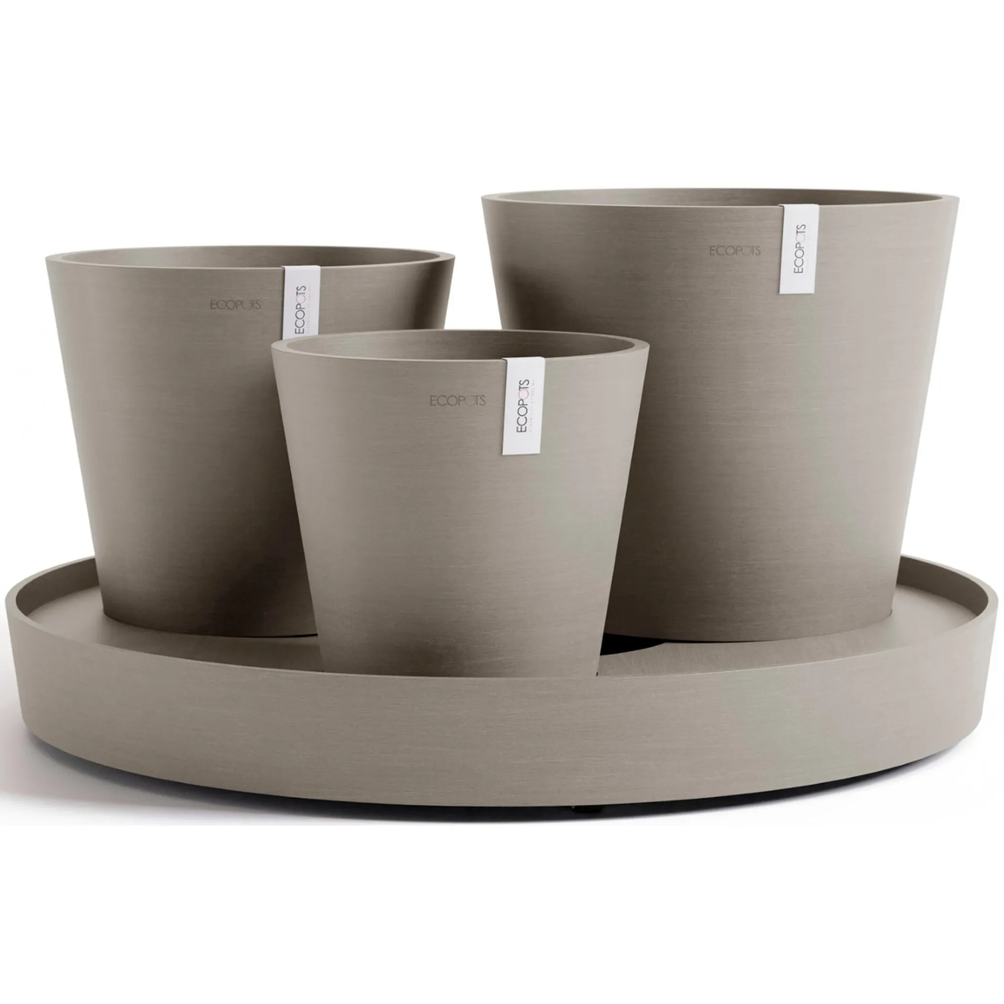 

Цветочный горшок ECOPOTS «Dubai Taupe», для внутреннего и наружного применения: морозостойкий, ударопрочный и светостойкий, серо-коричневый