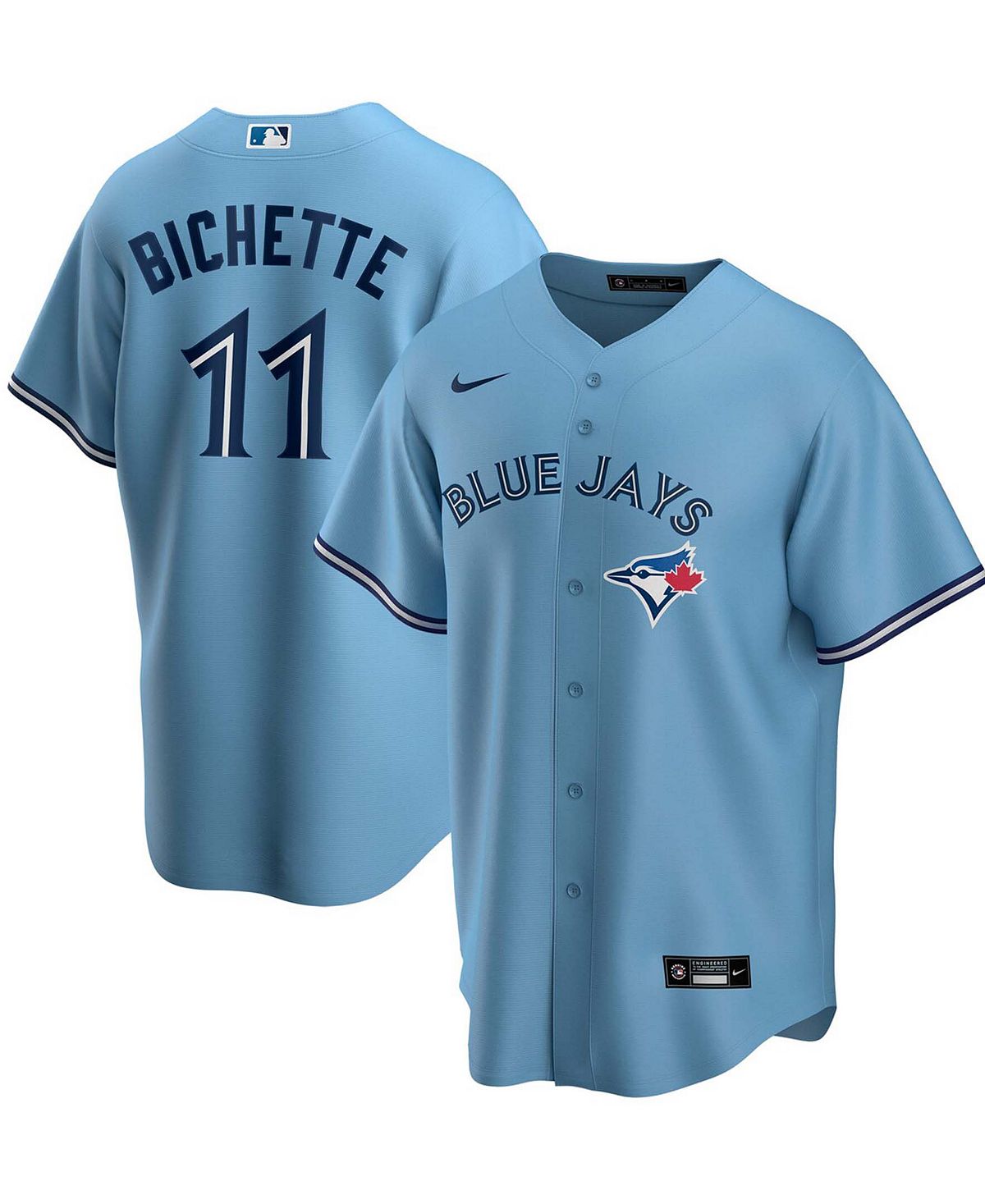 

Мужская футболка Bo Bichette Powder Blue Toronto Blue Jays, альтернативная реплика имени игрока Nike