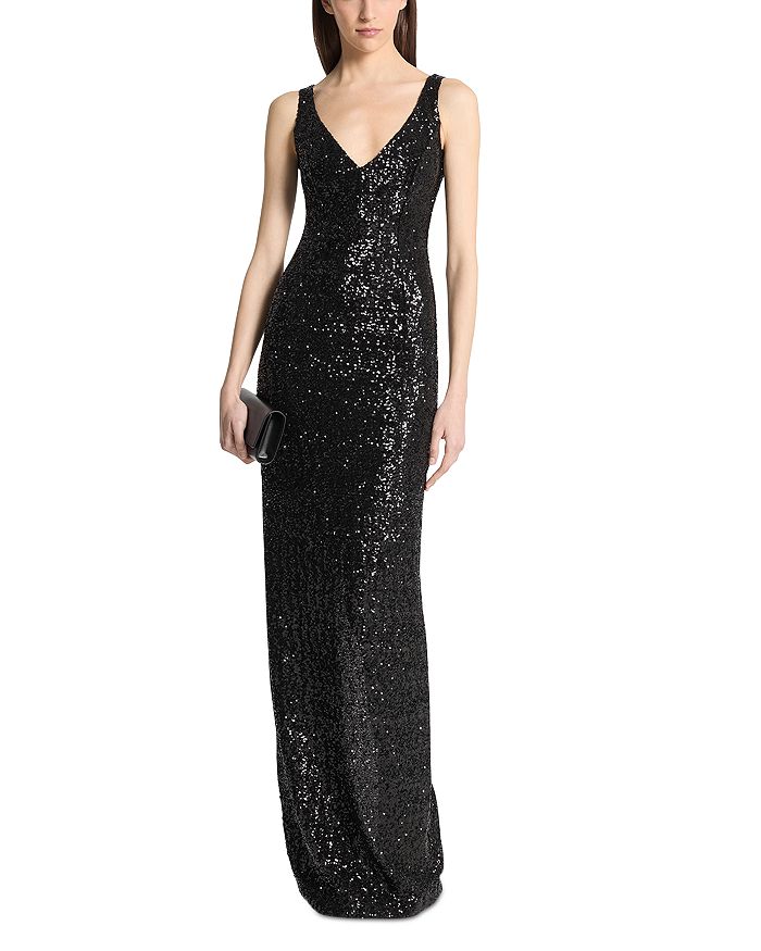 

Блестящее платье с пайетками Michael Kors Collection, черный