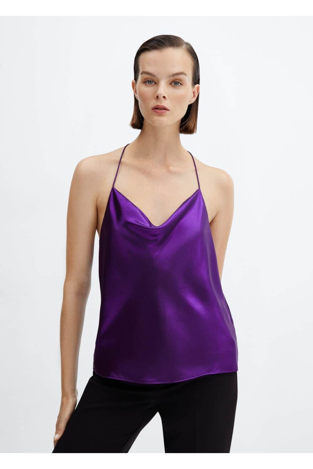 

Атласная майка Mango, фиолетовый