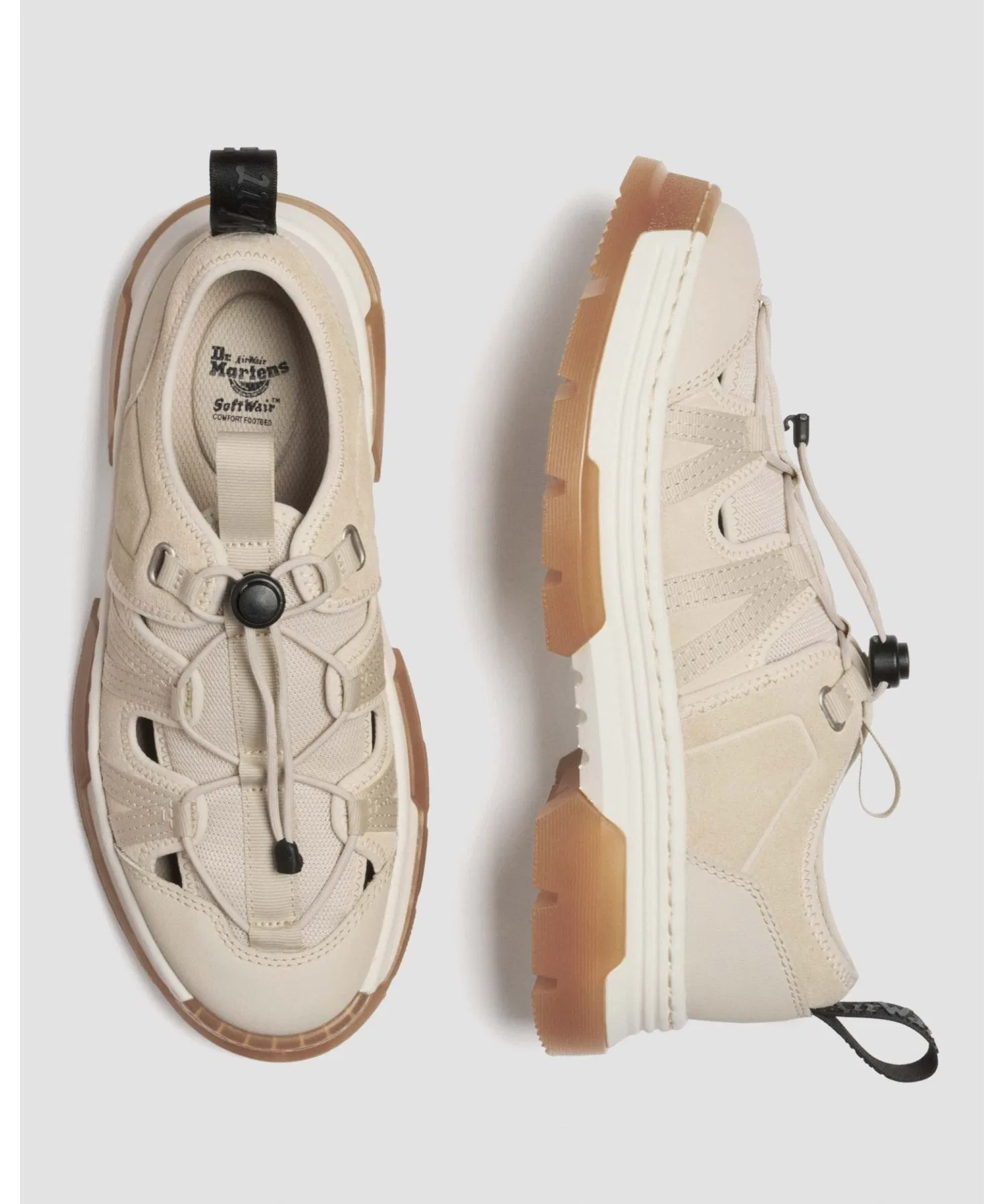 Мужские полуботинки Dr. Martens WAYFINDER из кожи бежевого цвета — фото 2