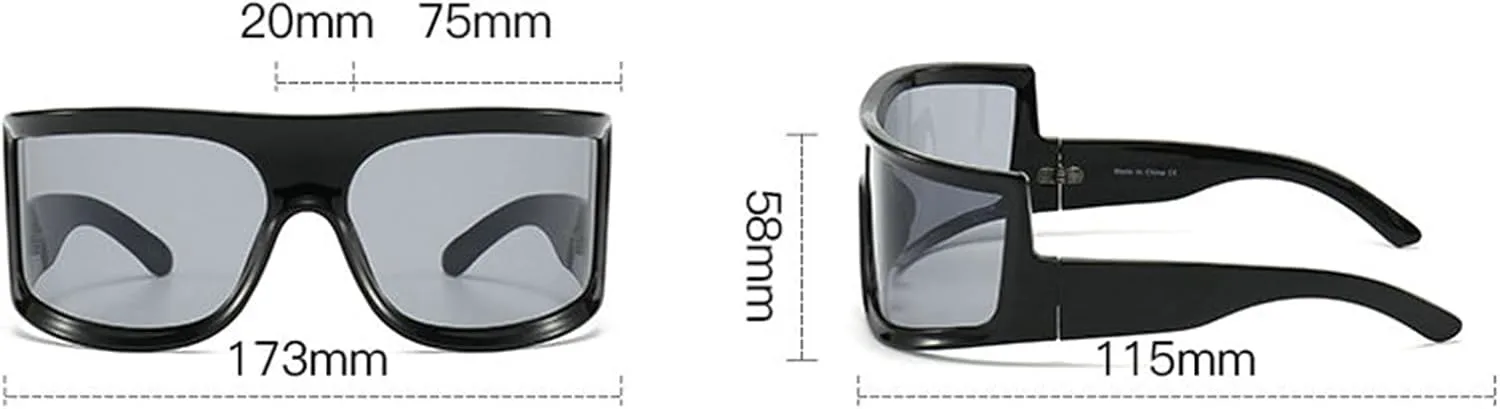 

Willochra — большие панк-солнцезащитные очки в стиле Y2K, новые, для женщин и мужчин, роскошные солнцезащитные очки с защитой от УФ-излучения UV400, 2pcs-black&brown