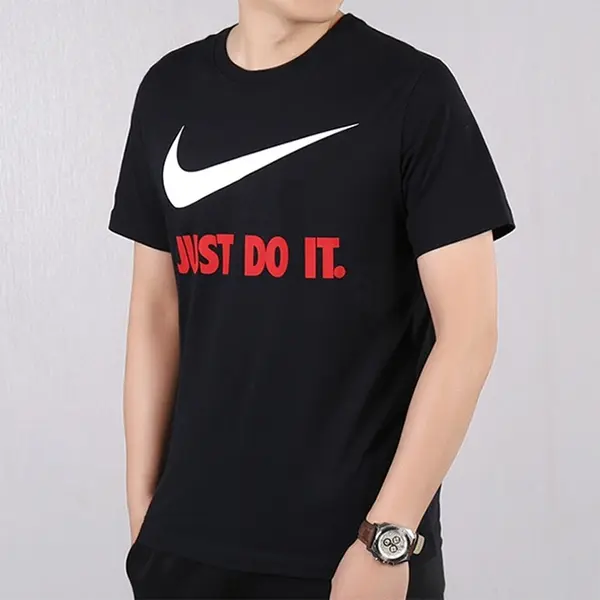 Футболка Nike Sportswear Just Do It Logo T-Shirt 'Black', черный — фото 2