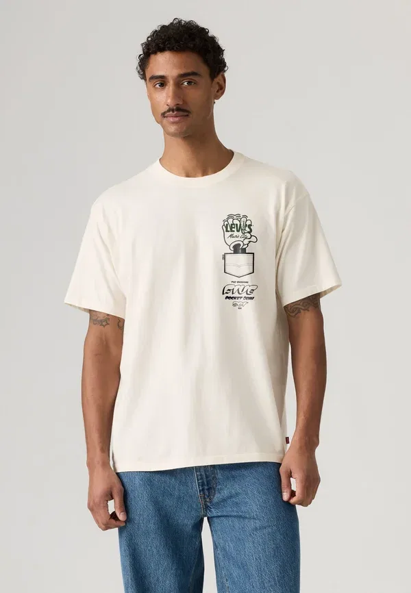 Футболка с принтом Levi's Vintage fit tee print t-shirt, цвет белый