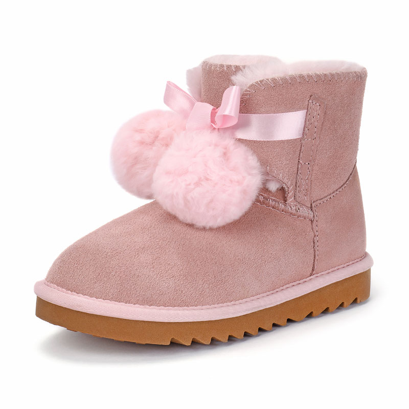 

Теплые детские ботинки с низким голенищем HDJ, розовый