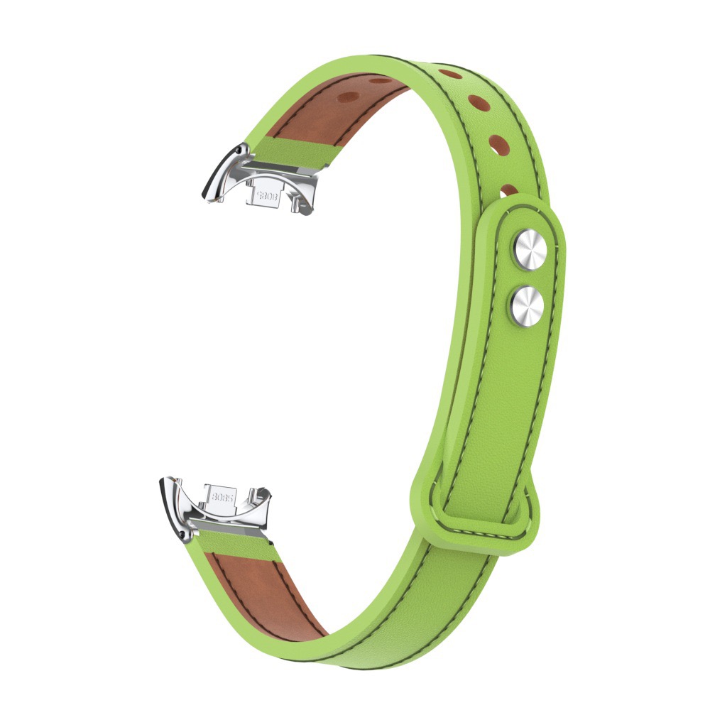 

CHENSONG Часы Strap Xiaomi Compatibility Leather, Reverse buckle double nail model - avocado [with metal link head]