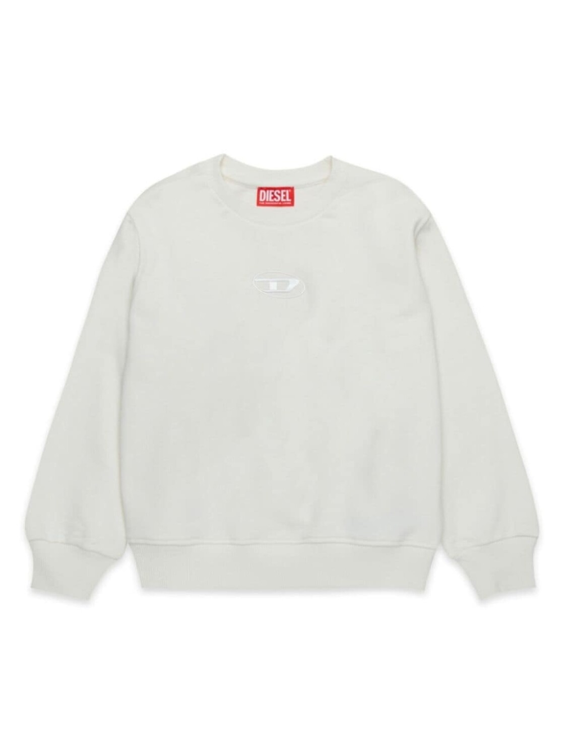 

Diesel Kids хлопковая толстовка с вышитым логотипом, белый