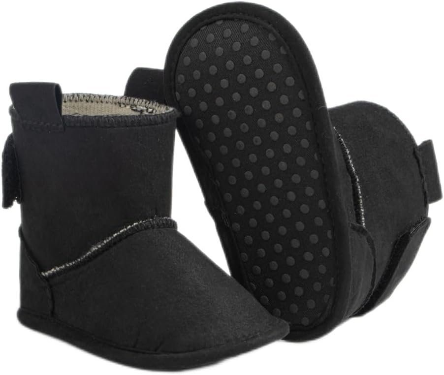 

Детские универсальные теплые ботинки с меховой подкладкой, мягкие, зимние для малышей, с нескользящей резиновой подошвой, зимние пинетки для малышей Zoolar, C4/Black