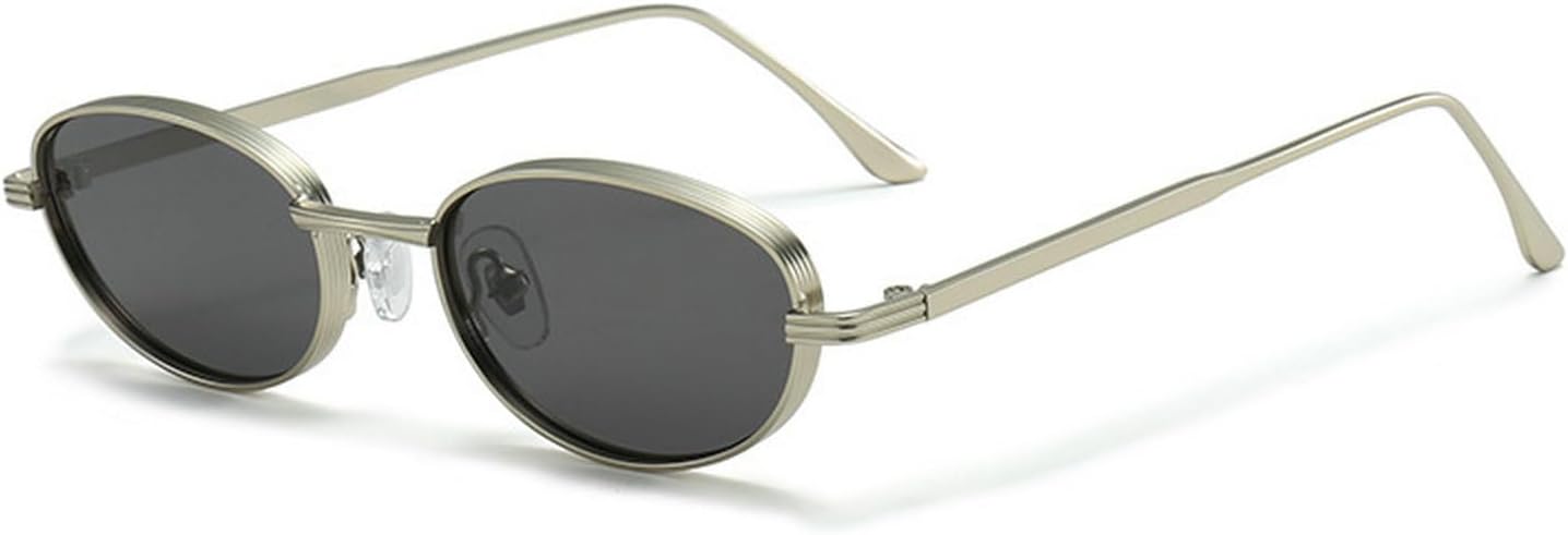 

Laureles Модные ретро-солнцезащитные очки маленького овального размера для женщин, металлическая оправа, круглые солнцезащитные очки для мужчин, панк-очки, защита от ультрафиолета UV400, C2