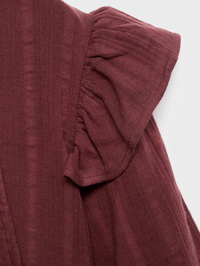 Детская блузка Gab Pure Cotton с рукавами-фонариками Mango, Dark Red — фото 3
