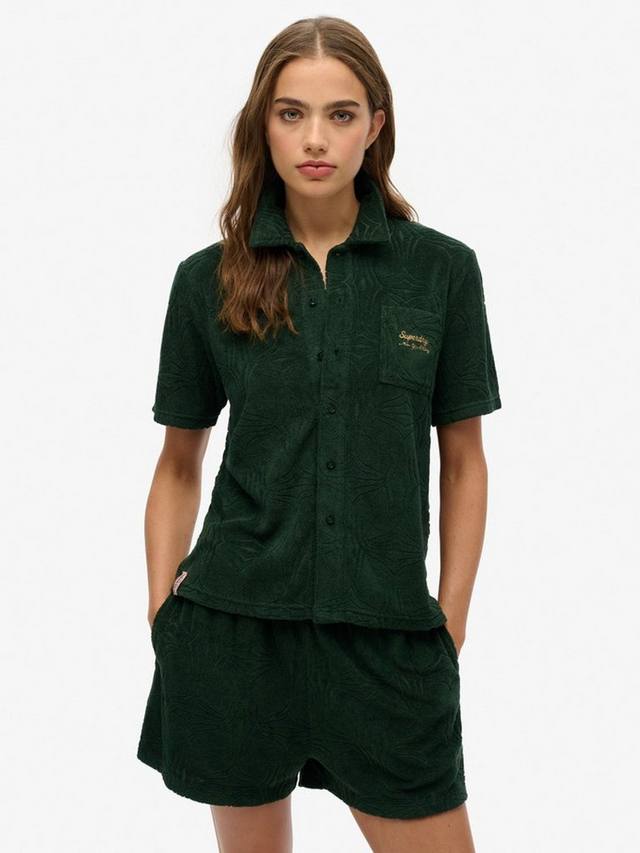 

Махровая рубашка для загородного клуба Superdry, цвет Enamel Green