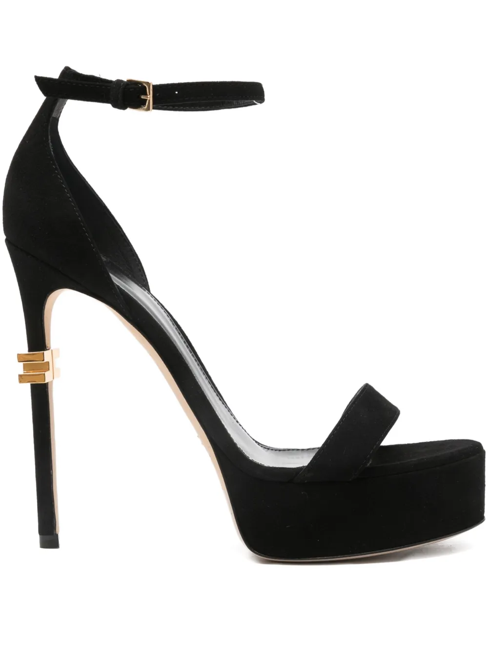 Босоножки на шпильке и платформе Elisabetta Franchi, черный