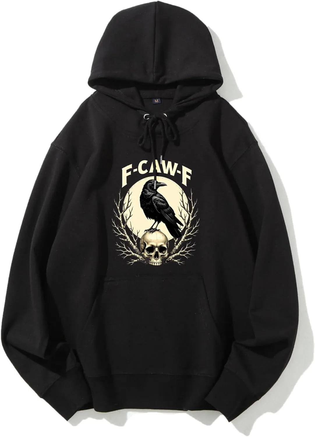 

VETALLO Pattern Hoodie F CAW F Raven Skull Design осенняя флисовая толстовка с принтом и карманами