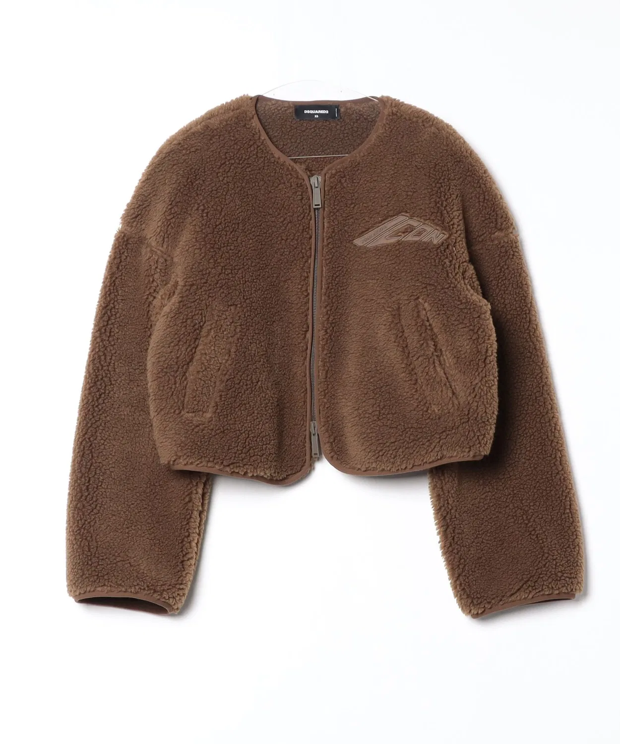 Джемпер Teddy Kaban с воротником-стойкой, оверсайз, DSQUARED2, коричневый
