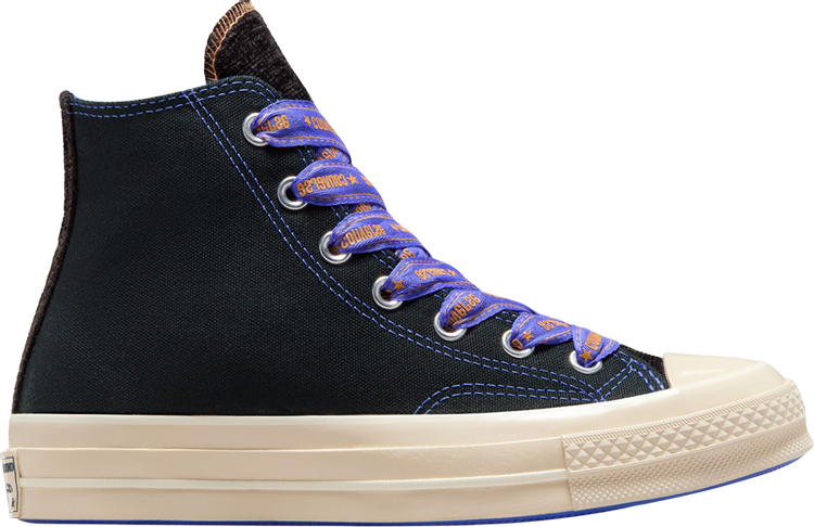 

Кроссовки Chuck 70 High 'Ribbon Laces - Black Blue Flame', черный