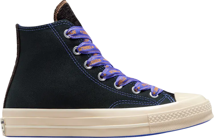 

Кроссовки Chuck 70 High 'Ribbon Laces - Black Blue Flame', черный