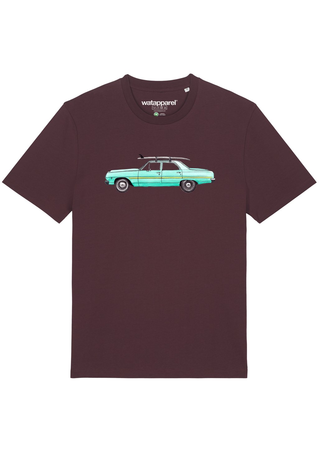 

Принт на футболке SURF CAR watapparel, темно-красный