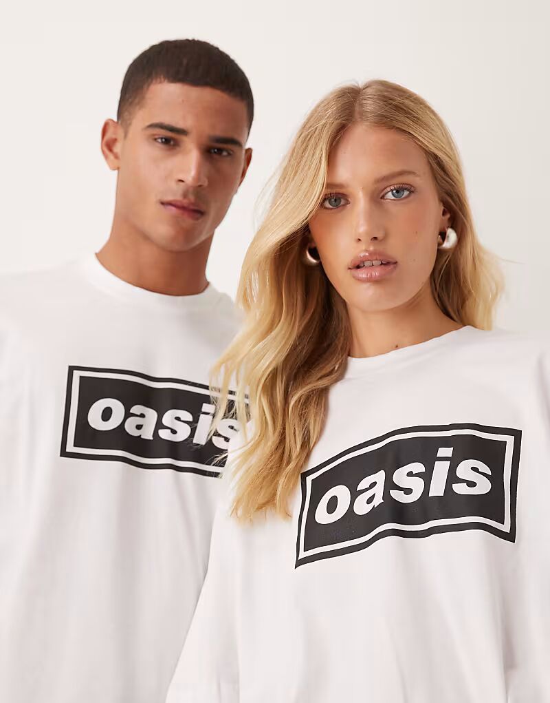 

Футболка унисекс оверсайз белого цвета с принтом OASIS Asos Design, Белый, Футболка унисекс оверсайз белого цвета с принтом OASIS Asos Design