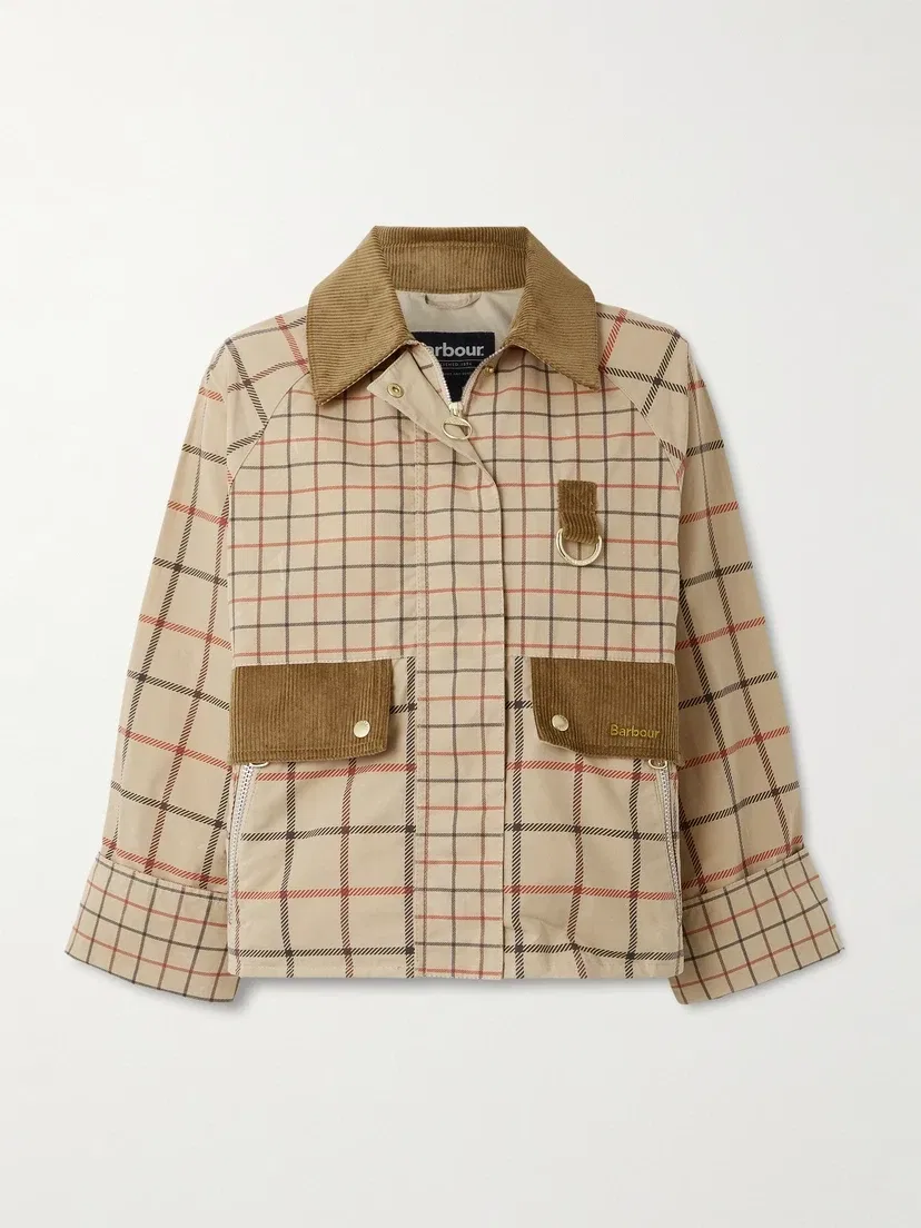 Вельветовая куртка Mackworth в клетку Barbour, бежевый