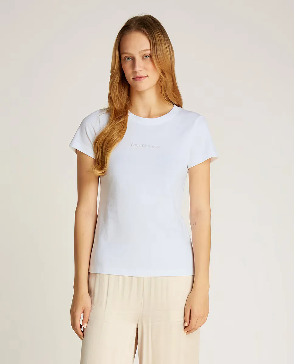 

Женская футболка с коротким рукавом slim fit Calvin Klein Jeans, белый