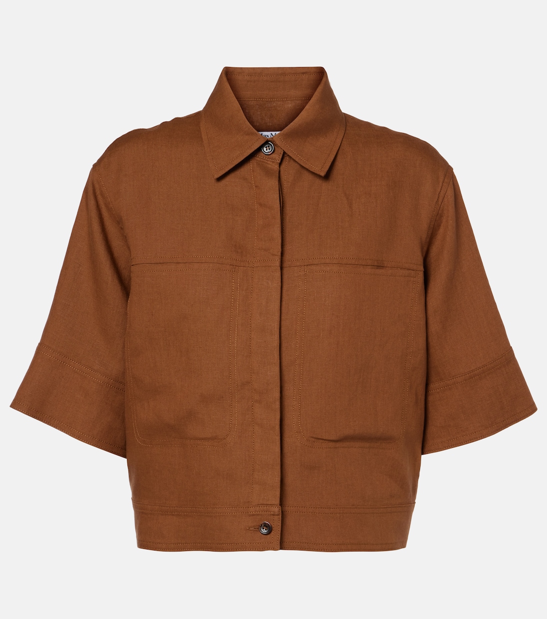 

Укороченная льняная рубашка Max Mara, Cuoio