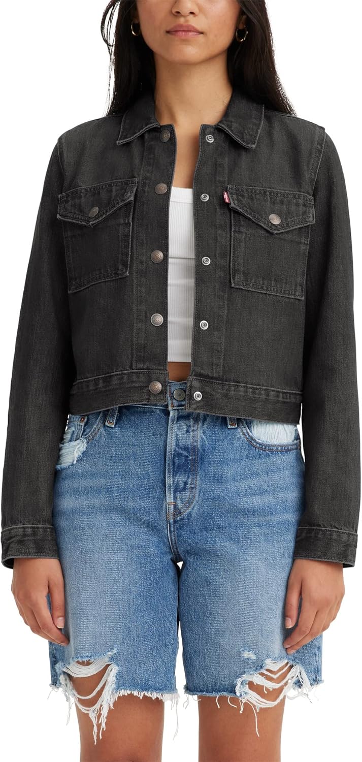 

Levi's Женская оригинальная куртка-тракер на кнопках, (New) Black Stonewash