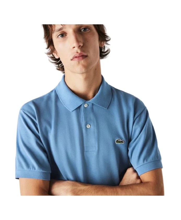 Прозрачная голубая рубашка-поло, классический крой. Lacoste, синий — фото 2