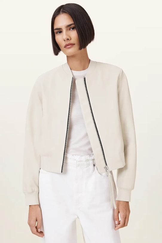 

Кожаная куртка Orten Bomber Jacket Allsaints, белый