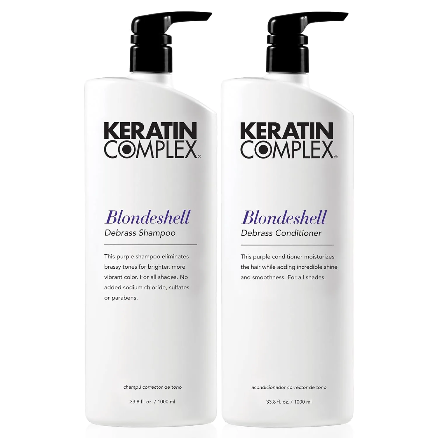 Шампунь Keratin Complex Blondeshell Debras 1000 мл (2 шт.), purple