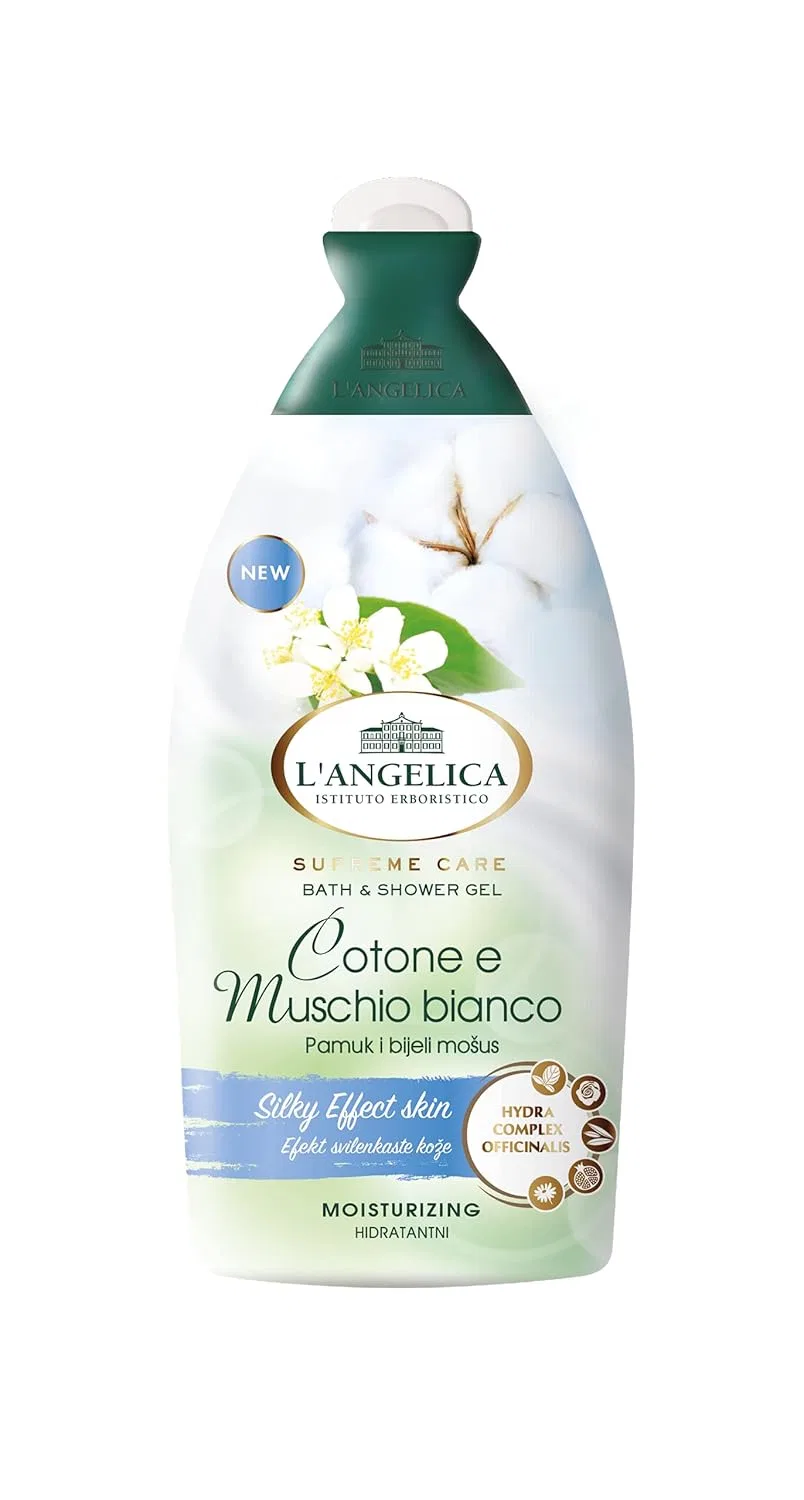 Нежный гель для душа L'ANGELICA с хлопком и белым мускусом, 500 мл L'Angelica
