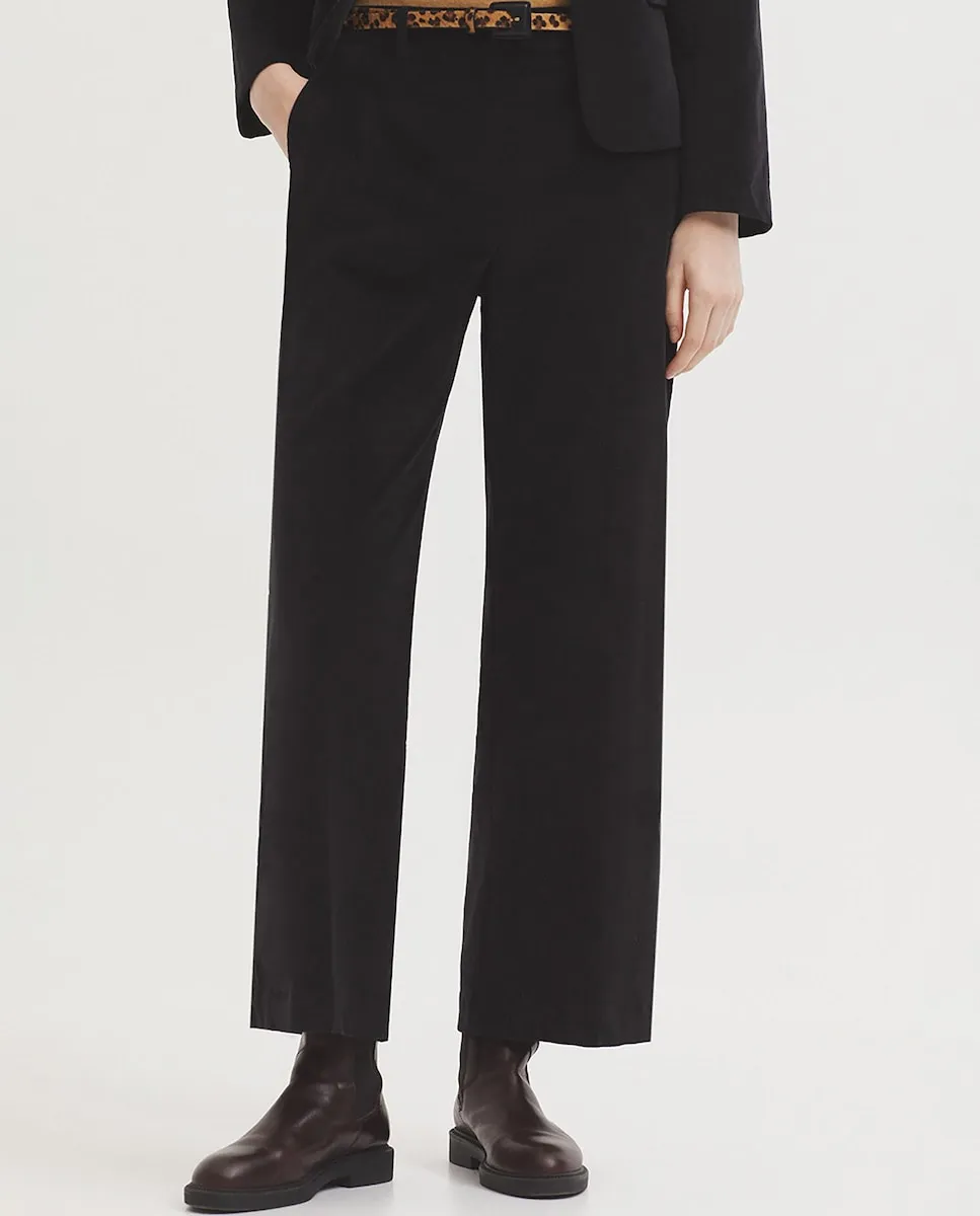 

Женские классические брюки прямого кроя средней посадки Nice Things, черный