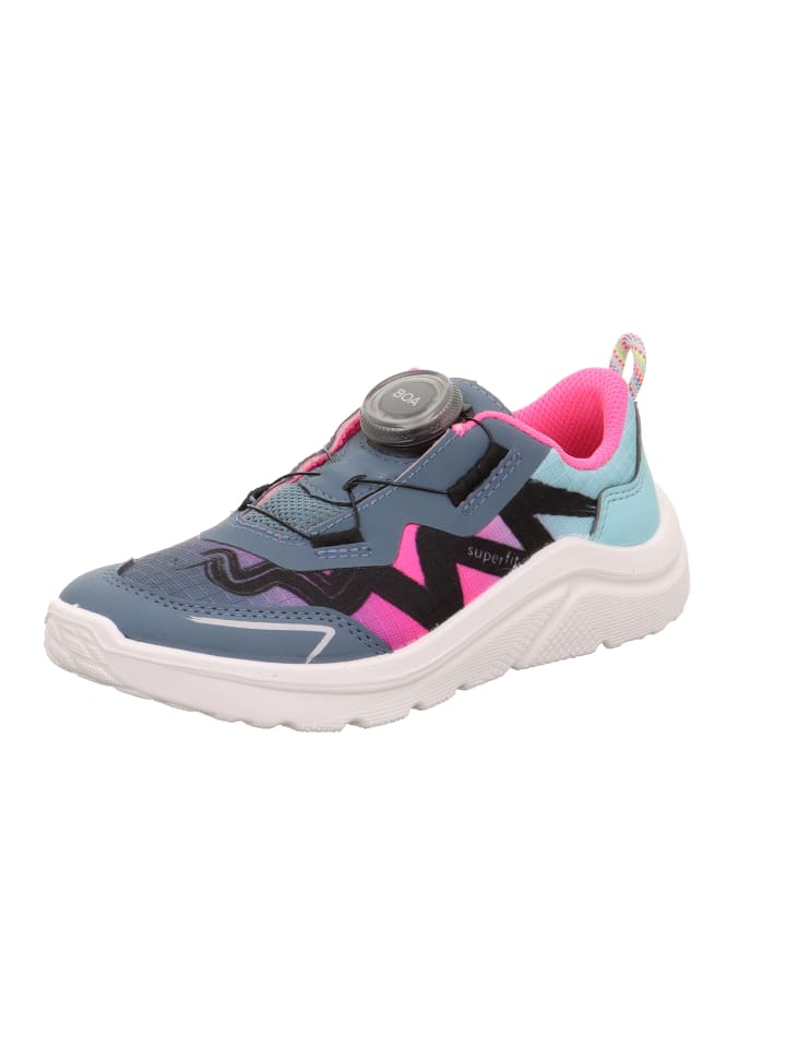 

Кроссовки на шнуровке superfit, цвет blau/pink