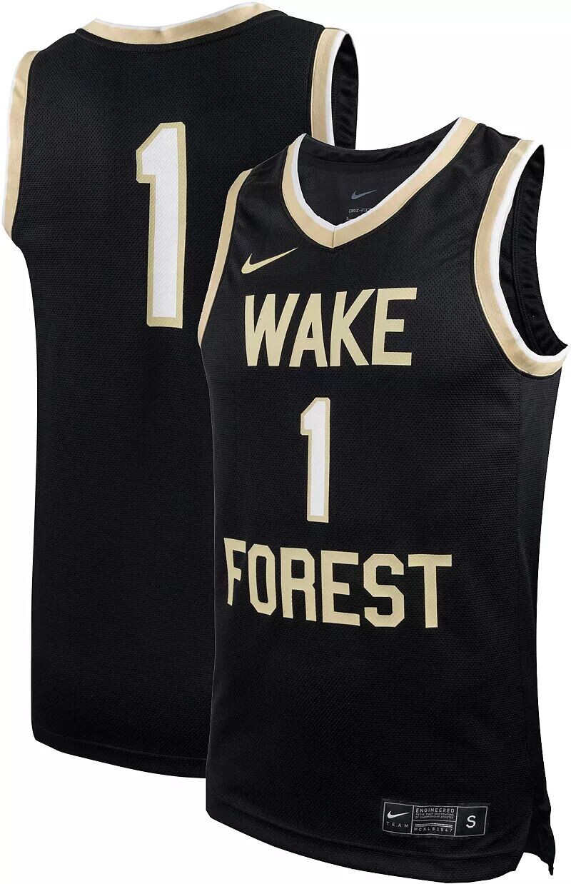 

Мужская баскетбольная майка Nike Wake Forest Demon Deacons #0 черная реплика