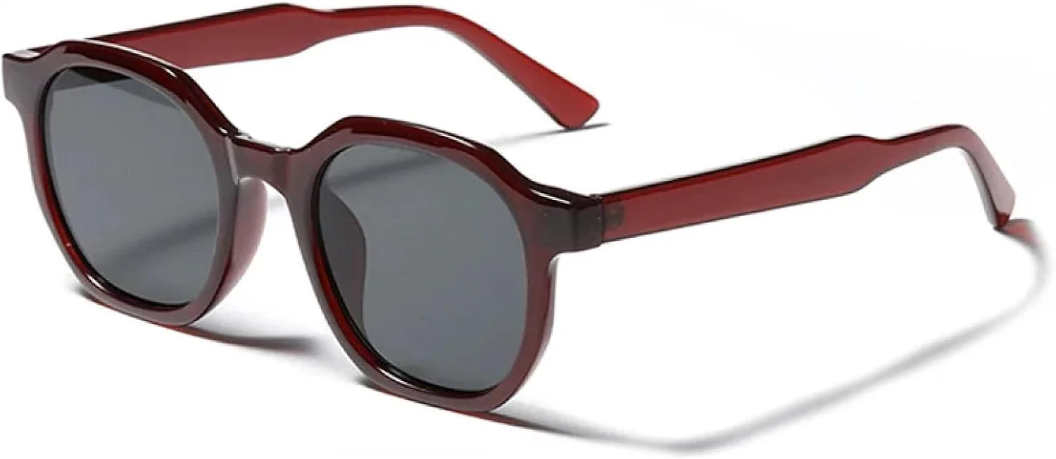 

Модные женские солнцезащитные очки в винтажном стиле, модная оправа, прозрачный чайный бежевый, мужские очки с защитой от УФ-излучения UV400 HHZZYVY, Dark Red Gray