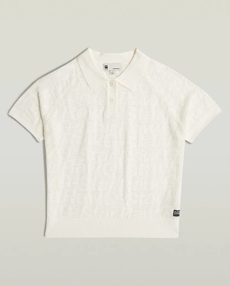 

Женское легкое трикотажное поло Pointelle G-Star Raw, белый