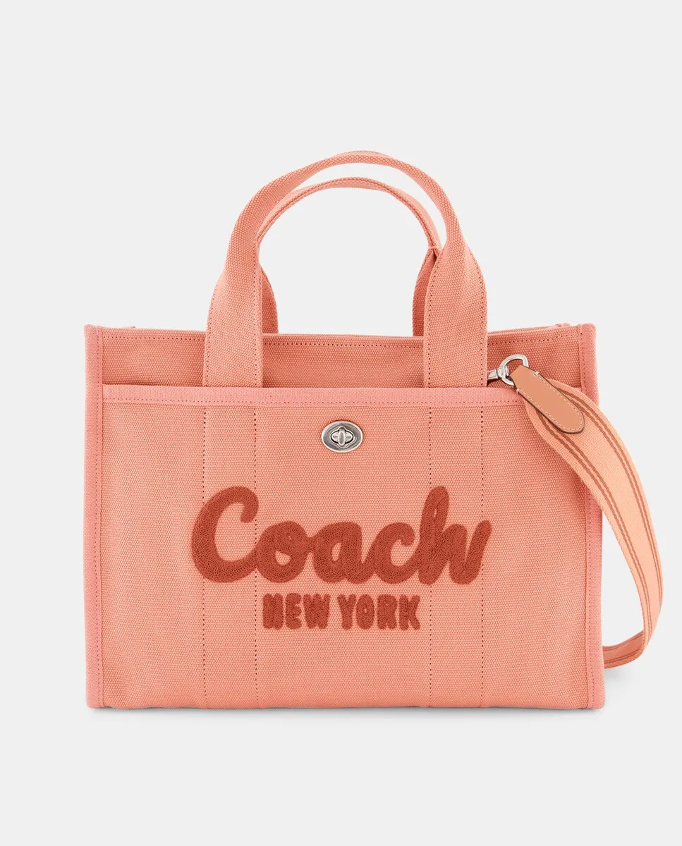 

Хлопковая сумка-тоут с дополнительной ручкой Coach, оранжевый