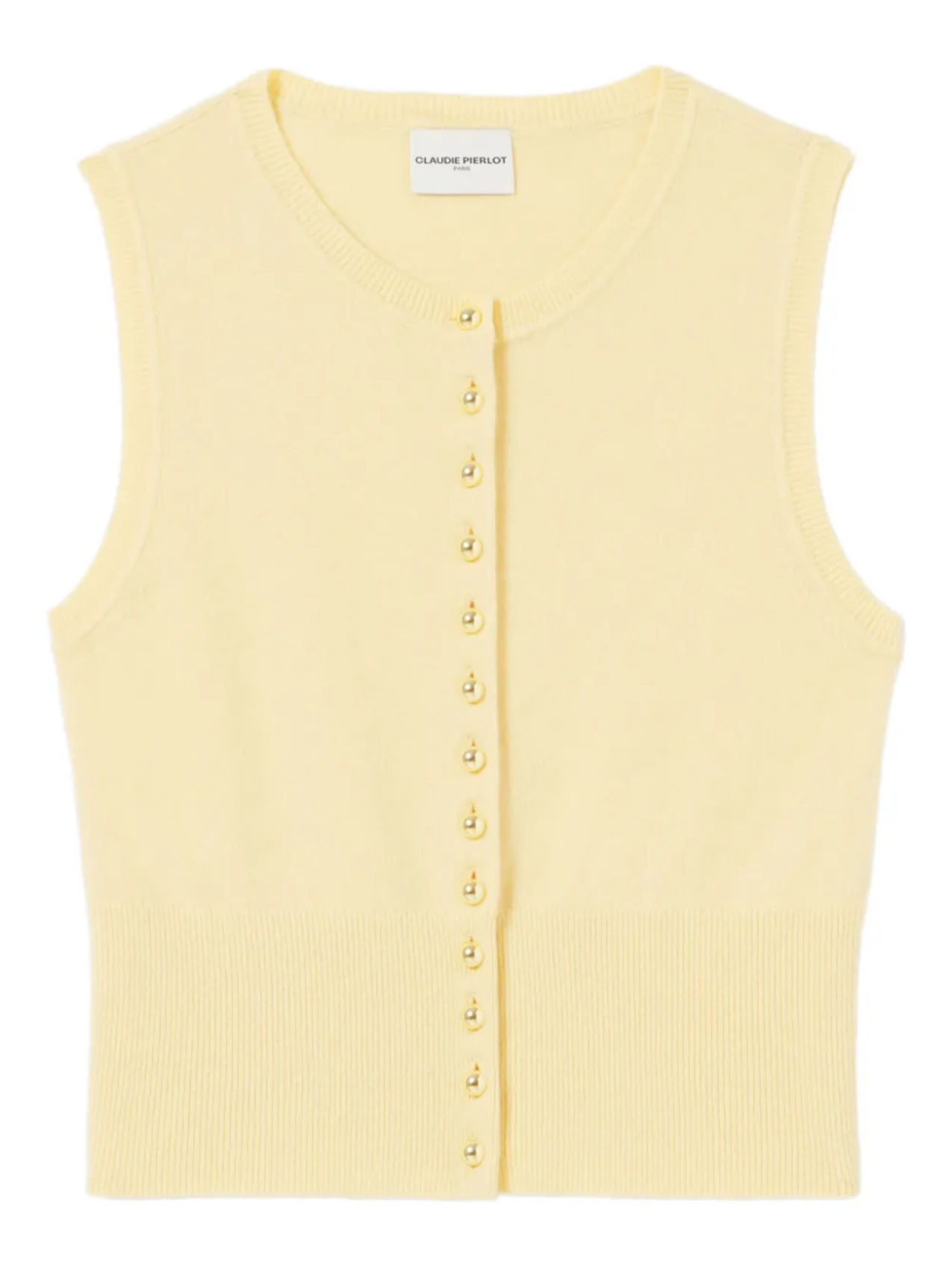 

Claudie Pierlot кардиган без рукавов с пуговицами, желтый
